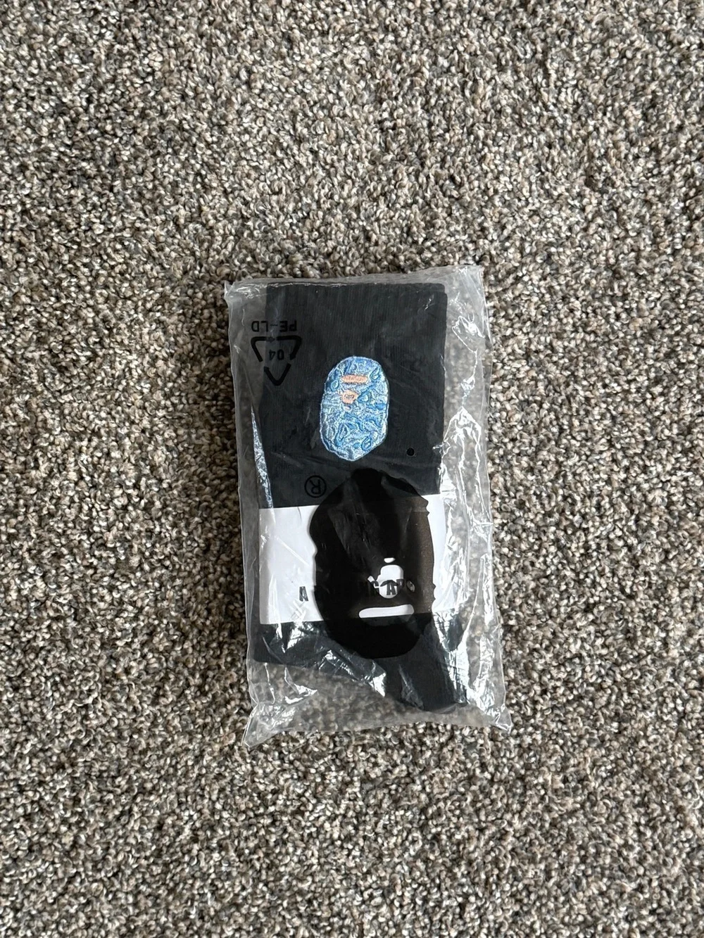 Men's Black Dress Socks with Blue Pattern